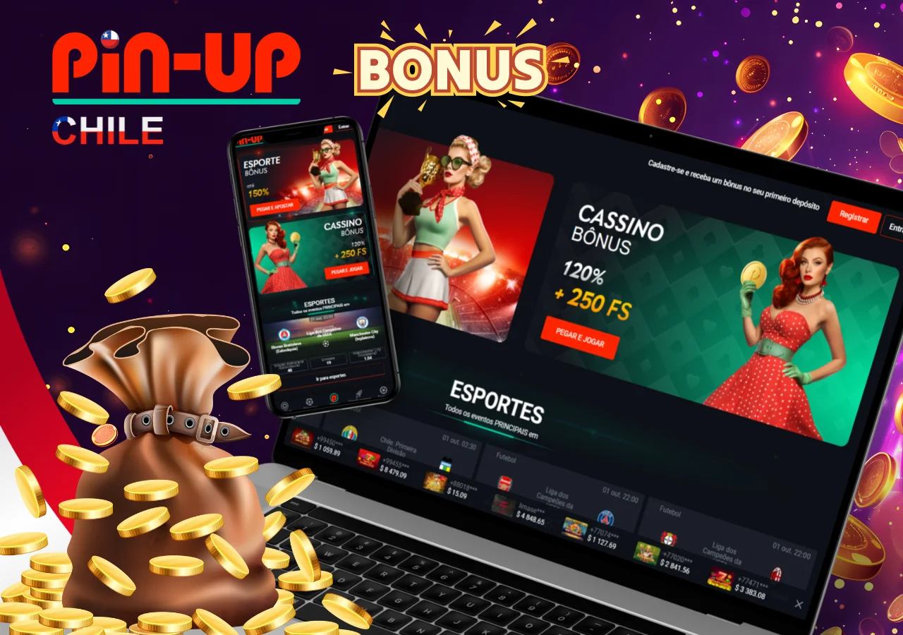 Pin-Up Casino ofrece bonos de hasta 5.000.000 CLP y 250 giros gratis para nuevos usuarios.